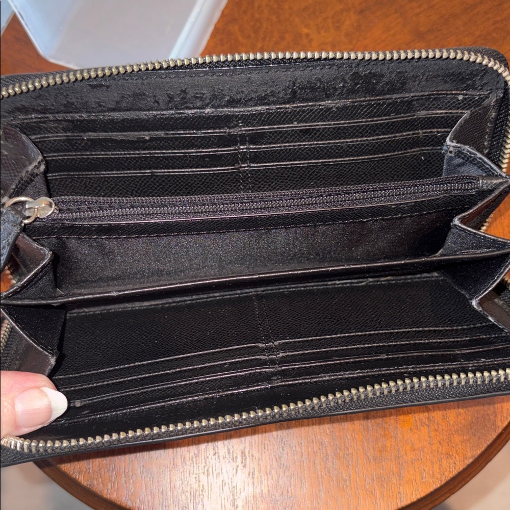 Coach long wallet  Zip-Around Wallet hot pink floral/white black orange coated c - Picture 11 of 16